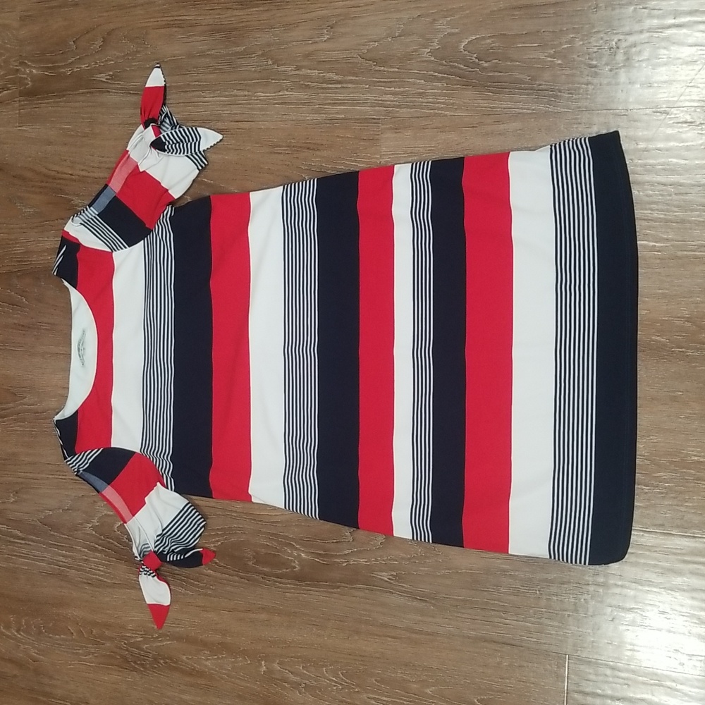 (M) Cleo Petites Stripes Cold Shoulder Cutouts Vacation Resortwear Stripes